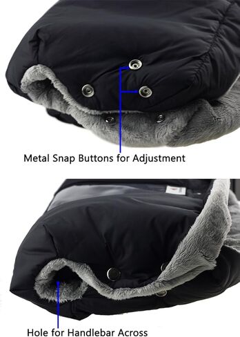 Fleece Stroller Hand Muff, BETITETO Winter Anti-freeze Gloves for Baby Stroller Jogger Pram Water Resistant Warmer Gift for Parents and Caregivers (Black) in Kuwait