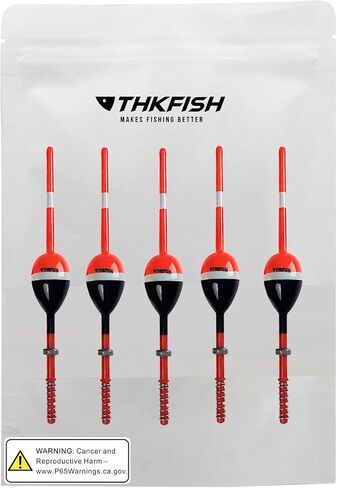 THKFISH Balsa Wood Spring Bobbers with Oval Slip Bobbers, Fishing Floats | 5pcs Fishing Floats and Bobbers for Crappie Panfish Walleyes Fixed Bobber (1"X0.7"X6") (1.25"X0.75"X6") (2"X1.14"X5.86") in Kuwait