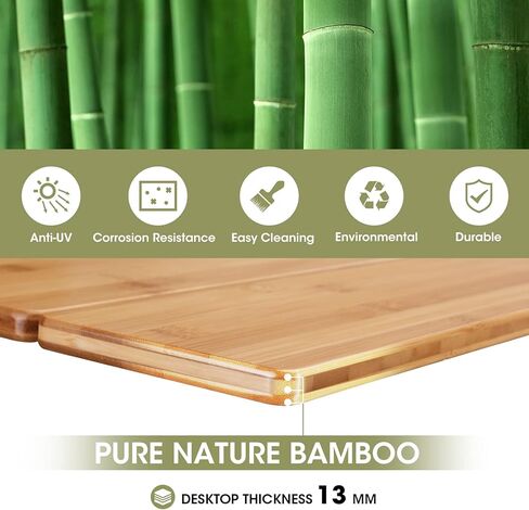 طاولة قابلة للطي من الخيزران من فيلي، طاولة تخييم محمولة مع ارجل من الالومنيوم قابلة للتعديل وشنطة حمل، طاولة شديدة التحمل 175 باوند للسفر والنزهة والطبخ والشاطئ في الاماكن المغلقة والمفتوحة in Kuwait