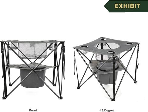 طاولة باب خلفي محمولة قابلة للطي مقاس 33.5 بوصة من ARROWHEAD، 4 حاملات أكواب، سلة طعام، مبرد معزول، بدون سطح مترهل، حقيبة حمل، إطار فولاذي، قماش 600D عالي الجودة، دعم في الولايات المتحدة الأمريكية in Kuwait