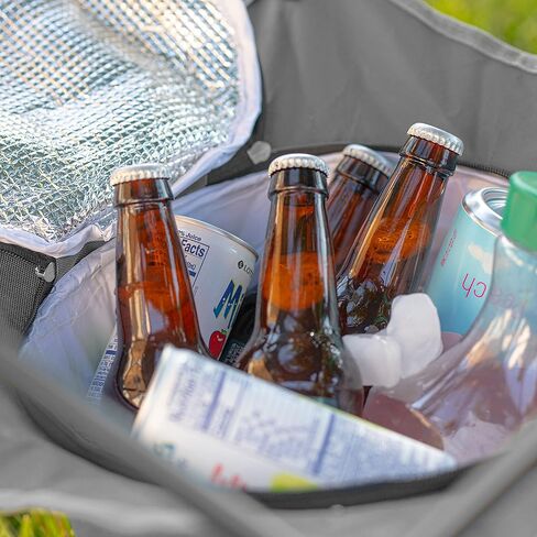 طاولة باب خلفي محمولة قابلة للطي مقاس 33.5 بوصة من ARROWHEAD، 4 حاملات أكواب، سلة طعام، مبرد معزول، بدون سطح مترهل، حقيبة حمل، إطار فولاذي، قماش 600D عالي الجودة، دعم في الولايات المتحدة الأمريكية in Kuwait