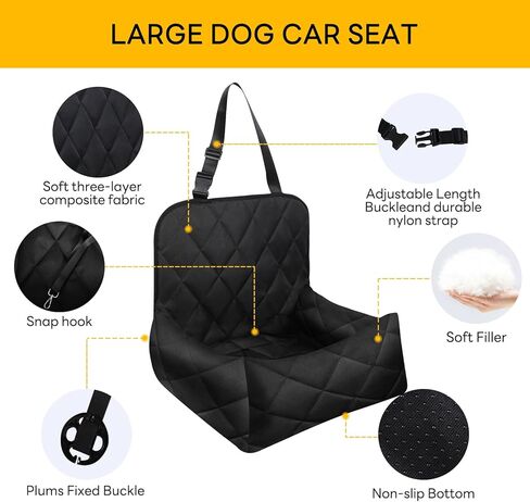 Dog Car Seat for Small Dogs Under 50 lbs Waterproof Travel Car Medium Sized Dog Bed for Carseat in Kuwait