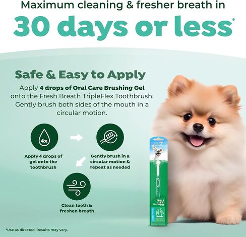 TropiClean Fresh Breath TripleFlex Dog Toothbrush, Small/Medium Dogs in Kuwait