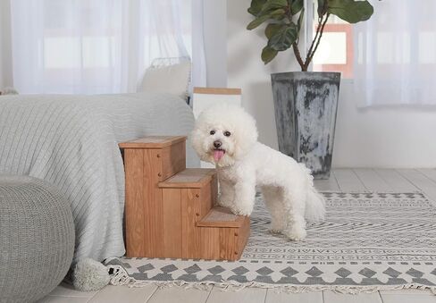 Zoovilla PTR0082212010 Yorkshire Pet Step مع مساحة تخزين، منحدر خشبي بجانب السرير مع مساحة تخزين، خشب طبيعي، 15.55 بوصة عمق × 17.50 بوصة عرض × 14.76 بوصة ارتفاع in Kuwait