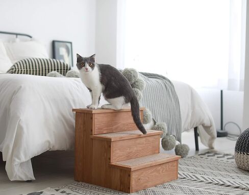 Zoovilla PTR0082212010 Yorkshire Pet Step مع مساحة تخزين، منحدر خشبي بجانب السرير مع مساحة تخزين، خشب طبيعي، 15.55 بوصة عمق × 17.50 بوصة عرض × 14.76 بوصة ارتفاع in Kuwait