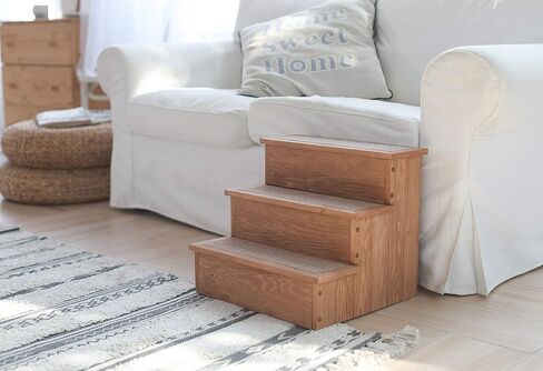 Zoovilla PTR0082212010 Yorkshire Pet Step مع مساحة تخزين، منحدر خشبي بجانب السرير مع مساحة تخزين، خشب طبيعي، 15.55 بوصة عمق × 17.50 بوصة عرض × 14.76 بوصة ارتفاع in Kuwait