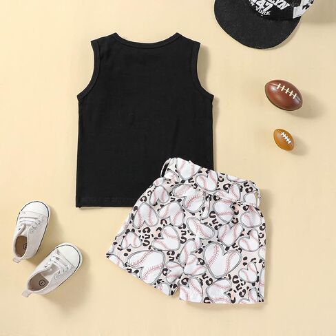 Ledy Champswiin Toddler Girl Summer Clothes Set Sleeveless Tank Tops High-waisted Baseball Shorts Baby Girl Outfits in Saudi Arabia