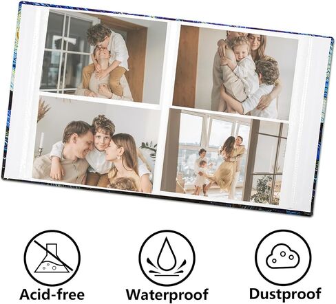 Photo Album 4x6 with 50 Pockets, Small Picture Album with Premium Leather Album Cover, Slip-in Mini Picture Book for Family Wedding Anniversary Baby Vacation Pictures, Starry Night in Saudi Arabia