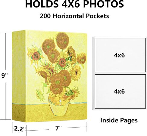 Photo Album 4x6 with 50 Pockets, Small Picture Album with Premium Leather Album Cover, Slip-in Mini Picture Book for Family Wedding Anniversary Baby Vacation Pictures, Starry Night in Saudi Arabia
