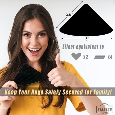 SIAREUN Rug Gripper، 8 قطع مقابض سجاد مضادة للانزلاق، قابض سجاد مزدوج الجوانب للأرضيات الصلبة، مقابض سجاد لسجاد المنطقة، مقابض زوايا السجاد، وسادات سجاد غير قابلة للانزلاق قابلة للغسل، زوايا سجاد لتثبيت البساط لأسفل in Kuwait