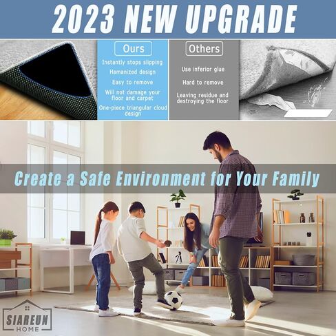 SIAREUN Rug Gripper، 8 قطع مقابض سجاد مضادة للانزلاق، قابض سجاد مزدوج الجوانب للأرضيات الصلبة، مقابض سجاد لسجاد المنطقة، مقابض زوايا السجاد، وسادات سجاد غير قابلة للانزلاق قابلة للغسل، زوايا سجاد لتثبيت البساط لأسفل in Kuwait