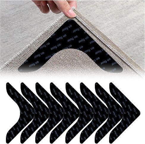 Rug Pad Gripper Non Slip Rug Pads for Hardwood Floors Tiles Area Rugs,Washable Reusable Carpet Grippers Rug Tape Stickers Holder (L-Shape) in Saudi Arabia