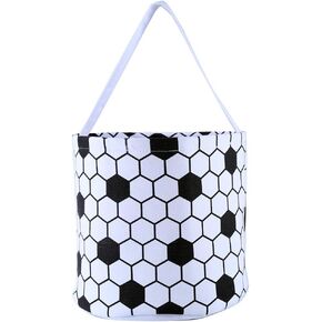 Baseball Basket Easter Baskets for Kids Canvas Easter Eggs Hunt Baskets Halloween Basket Trick or Treat Basket Bucket Tote for Easter Halloween Parties (Baseball)
