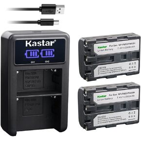 Kastar NP-FM50/FM55LED2 USB Battery Charger Compatible with Sony DSC-F707 DSC-F717 DSC-F828 DSC-R1 DSC-S30 DSC-S50 DSC-S70 DSC-S75 DSC-S85, HDR-HC1 HDR-SR1 HDR-UX1 Camera in Kuwait