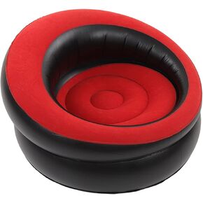 Inflatable Couch, Flocking Air Sofa Inflatable Sofa Chair Blow Up Couches Inflatable Lounge Chair for Bedroom Office Backyard Balcony Camping Travel (Grey)
