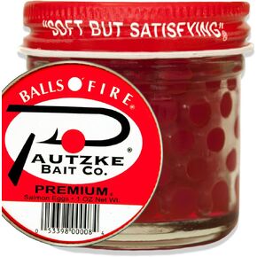 Pautzke Balls O' Fire Salmon Eggs Bait - Real Salmon Eggs for Trout Fishing, Soft Fish Eggs for Salmon Fishing, Can Be Used as Single Egg Salmon Bait or Salmon Egg Sacks in Saudi Arabia