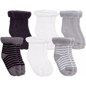 6 Pairs of Kushies Baby Terry Socks - Size 3-6 Months
