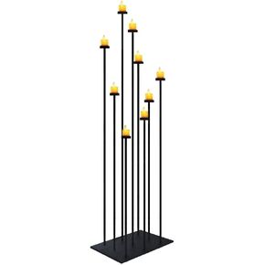 Smtyle لتقوم بها بنفسك 9 حوامل شموع ذهبية أرضية 42 بوصة قطعة مركزية طويلة القامة لديكور الزفاف باستخدام مجموعة شمع كبيرة بالحديد in Kuwait