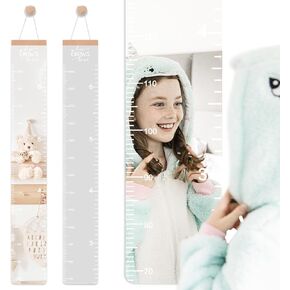 Growth Chart Kids Height Chart Mirror for Wall, Baby Measurement Ruler Nursery Toddler Playroom Decor Hanging, Shatterproof Acrylic Measuring Full Body in Kuwait