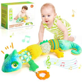 Baby Stuffed Animal Toys Infant Musical Caterpillar Toy with Crinkle & Rattles, 0-3 3-6 Months Sensory Toy Black & White High Contrast Toy, Easter Gifts for 6-12 Month Baby Boys Girls