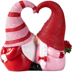 Elegondrar 4.53" H Valentine Gnomes، تماثيل جنوم من الراتنج، ديكور عيد الحب للمنزل، هدايا التماثيل للنساء، جليسات أرفف مزخرفة بأرجل متدلية
