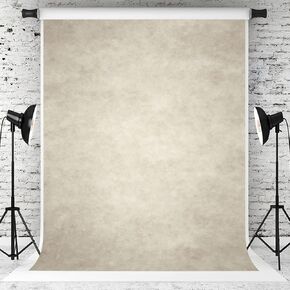 5ft(W) x7ft(H) Ivory Beige Portrait Backdrop Microfiber Absract Photo Studio Background for Photographers Head Shots Old Master Photo Props