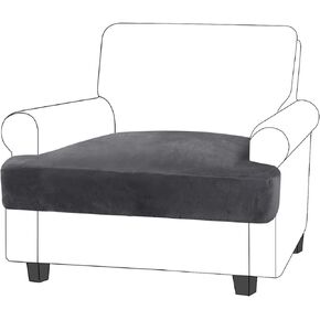 Turquoize Velvet 3 Piece T Cushion Sofa Slipcovers Sofa Cushion Covers for 3 Cushion Couch Stretch Sofa Seat Cushion Covers Individual T Cushion Slipcovers, (2 T-Cushion + 1 Box Cushion, Ivory)