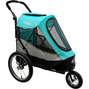 PETIQUE Trailblazer Jogger, Dog Cart for Medium Size Pets, Ventilated Pet Stroller for Cats & Dogs, Turquoise
