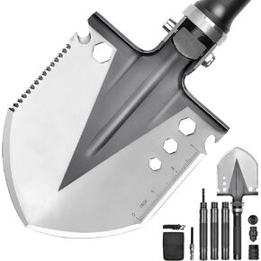 مجرفة تخييم من ياكول، مجرفة قابلة للطي (101.6 سم)، مجراف قابل للطي للبقاء من النسيج السلكي، أدوات متعددة من الدرجة العسكرية لكشف المعادن والطوارئ والطرق الخارجية in Kuwait