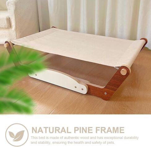 Large Cat Bed Dog/Pet Hammock Bed Free-Standing Sleeping Bed,Solid Wood Frame, Pet Supplies Whole Wash Stable Structure Detachable Excellent Breathability Easy Assembly Indoors Outdoors in Saudi Arabia