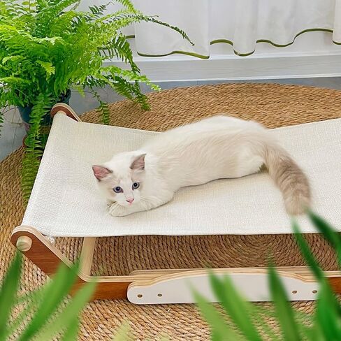 Large Cat Bed Dog/Pet Hammock Bed Free-Standing Sleeping Bed,Solid Wood Frame, Pet Supplies Whole Wash Stable Structure Detachable Excellent Breathability Easy Assembly Indoors Outdoors in Saudi Arabia