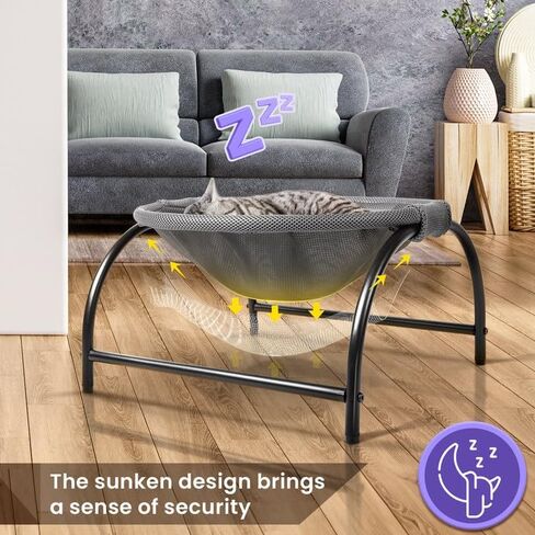 JUNSPOW Medium Cat Bed, Detachable, Breathable Mesh, Easy Assembly, Suitable for Indoor and Outdoor Use in Kuwait