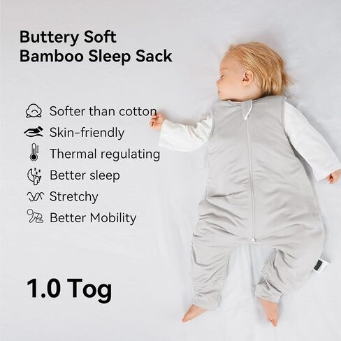 BubblePanda Rayon Made from Bamboo Toddler Sleep Sack with Feet 12-24 Months 1.0 Tog Ultra Soft Toddler Sleeping Sack 1t-2t Sleep Bag Walker Quilted Wearable Blanket with Legs 2-Way Zipper Lightweight in Saudi Arabia
