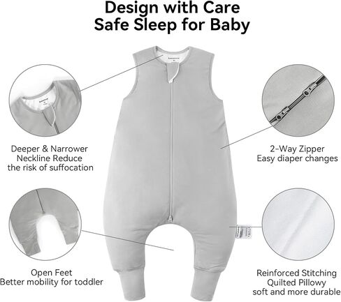BubblePanda Rayon Made from Bamboo Toddler Sleep Sack with Feet 12-24 Months 1.0 Tog Ultra Soft Toddler Sleeping Sack 1t-2t Sleep Bag Walker Quilted Wearable Blanket with Legs 2-Way Zipper Lightweight in Saudi Arabia