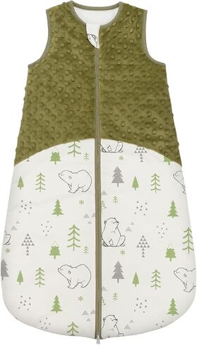 Baby Sleep Sack, 1.5 TOG Baby Wearable Blanket with Plush Minky Dot Sleeveless Cotton Toddler Sleeping Sack with 2-Way Zipper for Newborn Infants, Blue, S(0-6 Months) in Saudi Arabia
