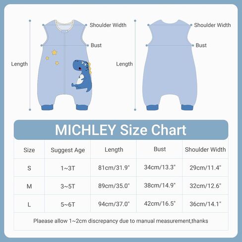 حقيبة نوم بسحاب بدون أكمام للأطفال من MICHLEY، كيس نوم للخريف والشتاء، بطانيات بوليستر يمكن ارتداؤها للأطفال الصغار والبنات، الدب، مقاس صغير in Saudi Arabia