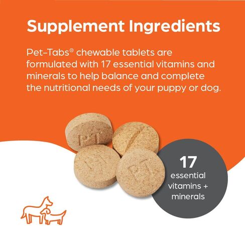 Pet-Tabs Multivitamin Supplement for Adult Dogs & Puppies, 60 Chewables in Kuwait