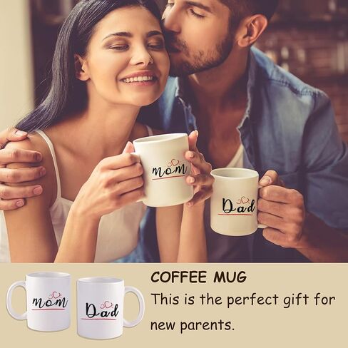New Mom Gifts for Women 2023, Gender Reveal Gifts with Mom & Dad Mugs, Decision Coin, Baby Shower Gifts, Baby Picture Frame, Bibs, Onesie, Socks, Perfect Pregnancy Gifts for First Time Moms in Kuwait