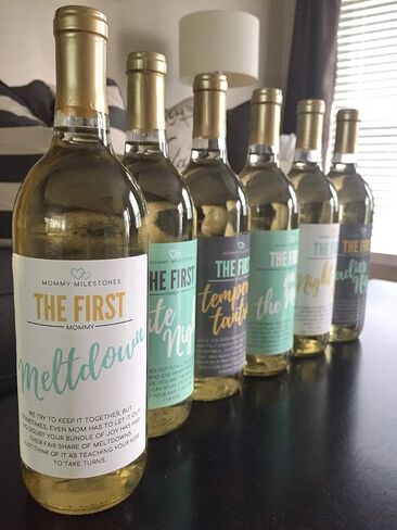 6 Mommy's First Milestone Wine Labels and Stickers, Great Baby Shower and Pregnancy Gift Ideas for Mom To Be, Funny Mom's First Moments After Having New Baby Girl or Boy – By Harper & Ivy Designs in Saudi Arabia