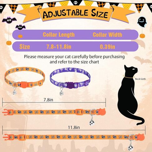 PUPTECK Breakaway Valentine Cat Collar with Bell Charm, 2 Packs Adjustable Kitty Collars Pink & Red Love Pattern, 7.8-11.8 in in Kuwait