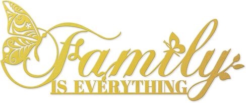 Family Signs Metal Wall Decor, Family Is Everything Word Sign with Butterfly for Home Decor Wand, Black Iron Wall Art Plaque Decorations for Living Room, Housewarming, 43.2x16 cm (Family) in Saudi Arabia