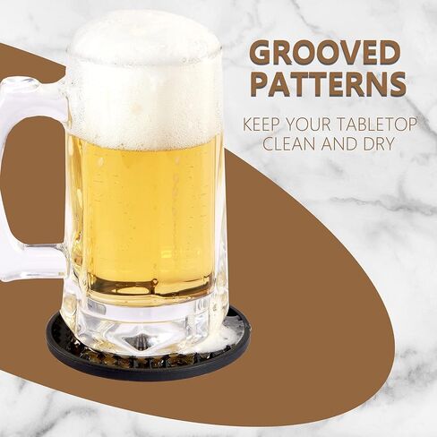 Coga Drink Coasters Set of 6 with Holder, Silicone Coasters Tabletop Protection for Any Table Type, Wood, Stone Tables, Dishwasher Safe, Coasters for Drinks Fits Any Size of Drinking Glasses-Blue in Kuwait