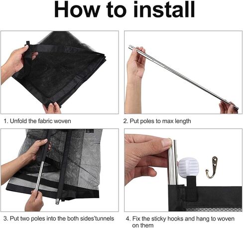 70.9"x28.3" Black Portable Mesh Baby Gate, Mesh Magic Pet Dog Gate for Stairs/Doorways/Hallways Easy-Install Child's Safety Gates Folding for Indoor and Outdoor Safety Gate Install Anywhere for Dogs in Kuwait