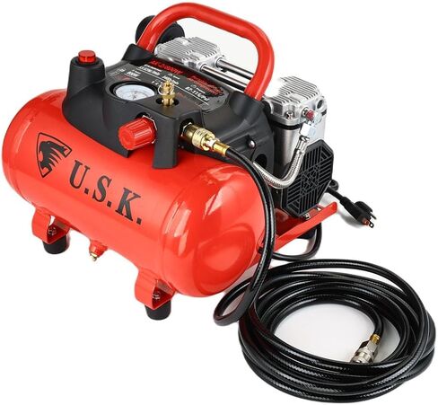 يو إس كيه. ضاغط هواء محمول خالي من الزيت، 1.5 جالون، 5.9 SCFM/دقيقة، مع مجموعة ملحقات (AK-2-800W) in Kuwait