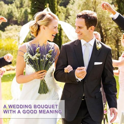 باقة زهور اللافندر المجففة واللافندر البحري - باقة زهور جافة طبيعية 100% مقاس 16 انش للمزهرية، ديكور المنزل، هدايا حفلات الزفاف، تنسيق الزهور، العطور المنزلية، اكليل الزهور والحرف اليدوية in Kuwait