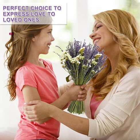 باقة زهور اللافندر المجففة واللافندر البحري - باقة زهور جافة طبيعية 100% مقاس 16 انش للمزهرية، ديكور المنزل، هدايا حفلات الزفاف، تنسيق الزهور، العطور المنزلية، اكليل الزهور والحرف اليدوية in Kuwait