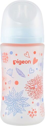Pigeon Silicone Coating (Glass Inside/Silicone Outside) Baby Bottle, Wide Neck, Streamlined Body, Natural Feel, Easy to Clean, Heat-Resistant, 8 Oz (Pack of 2), Includes 2 pcs M Nipples (3m+) in Kuwait