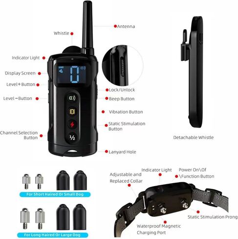 Tifoss Dog Shock Collar with Remote - 1000FT Dog Training Collar with 4Training Modes, Beep, Vibration, Shock, IPX7 Waterproof Rechargeable Electric Collar for All Breeds Sizes Dogs in Kuwait