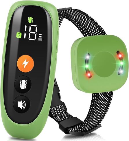 Dog Traning Collar Dog Shock Collar with 4 Traning Modes, Beep, Vibration, Shock & Lighting, Remote 2624FT, Rechargeable Waterproof Electronic Collar for All Breeds, Black in Kuwait