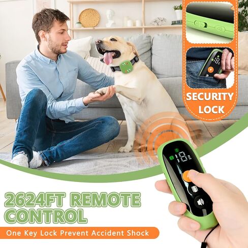 Dog Traning Collar Dog Shock Collar with 4 Traning Modes, Beep, Vibration, Shock & Lighting, Remote 2624FT, Rechargeable Waterproof Electronic Collar for All Breeds, Black in Kuwait